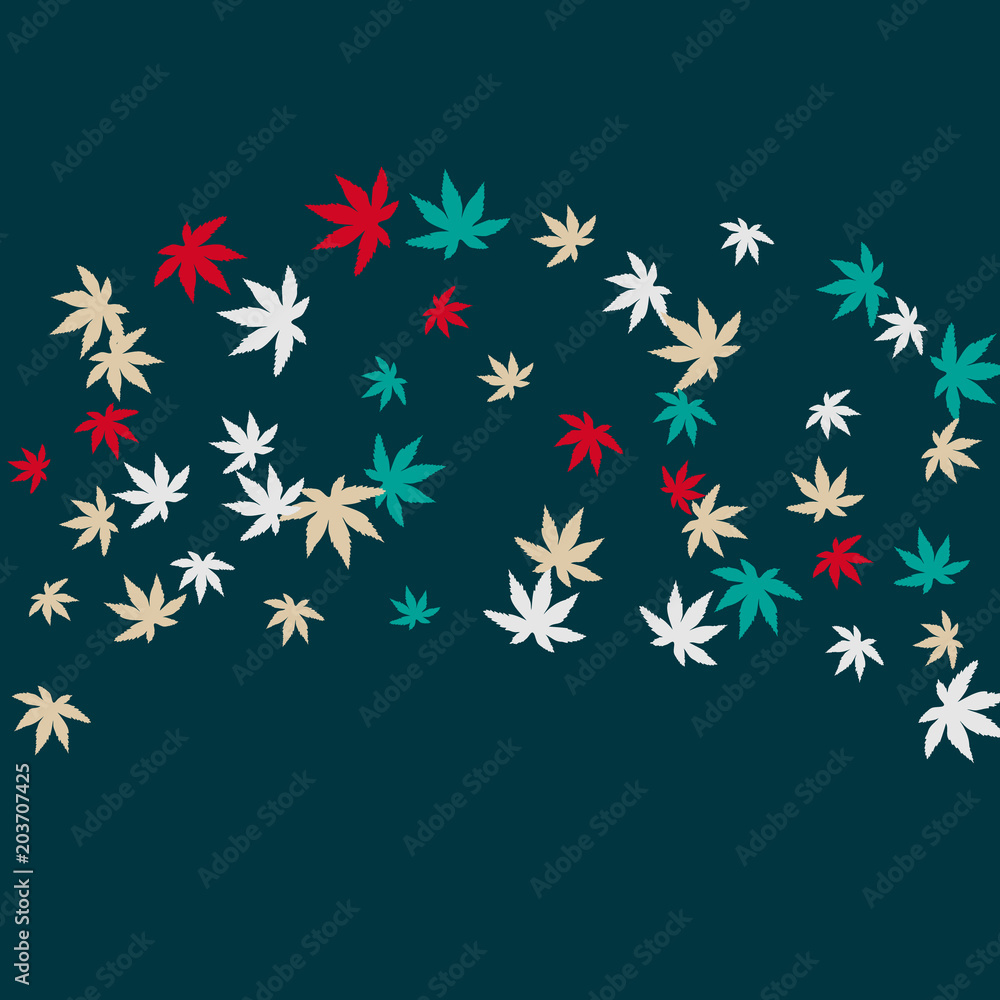 Cute vegetative pattern with simple small leaves for a greeting card or poster. Vector background for spring or summer design Cute vegetative pattern with simple small leaves for a greeting card or poster. Vector background for spring or summer design