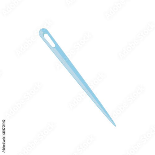 cartoon steel sharp needle isolated on white background