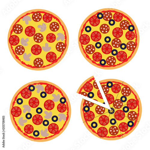 Vector illustration of a pizza to decorations, banners, websites, flyers, brochures.