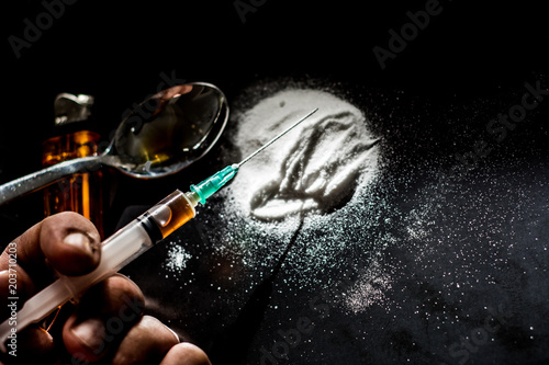 Drug addiction or drug abuse concept