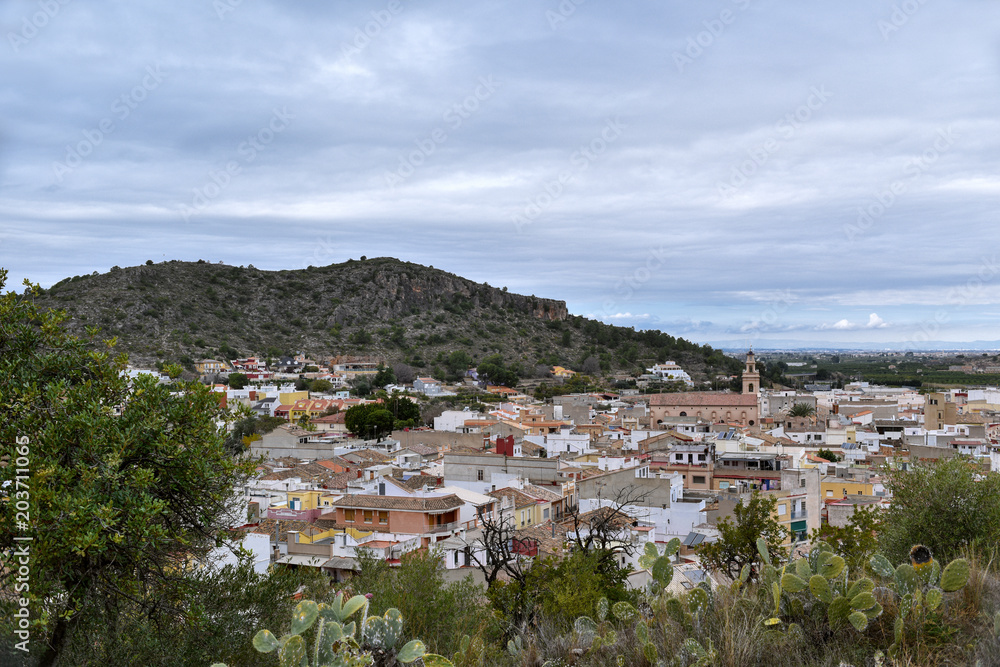 Obraz premium Corbera, Valencia, Spain: 02.18.2018; The view from castle