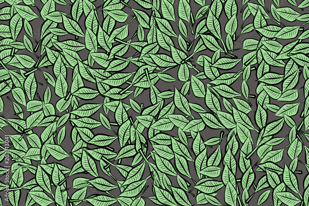 Color abstract leaves drawing pattern generative art background. Geometric, details, backdrop & messy.