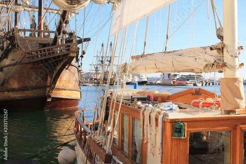 Les grands voiliers dans la magnifique ville de Sète, ville maritime dans l'Hérault en Occitanie