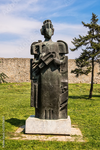 Belgrade, Serbia April 24, 2018: Monument to the Serbian ruler Despot Stefan Lazarevic in Kalemegdan, Belgrade.  photo