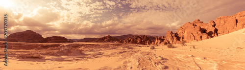 Panorama Sand desert Sinai  Egypt  Africa