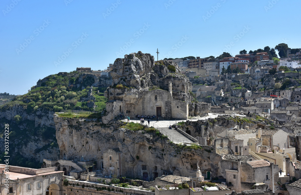 Italy, Basilicata, Matera, city of stones, Unesco heritage, capital of European culture 2019. Rock Church Santa Maria de Idris