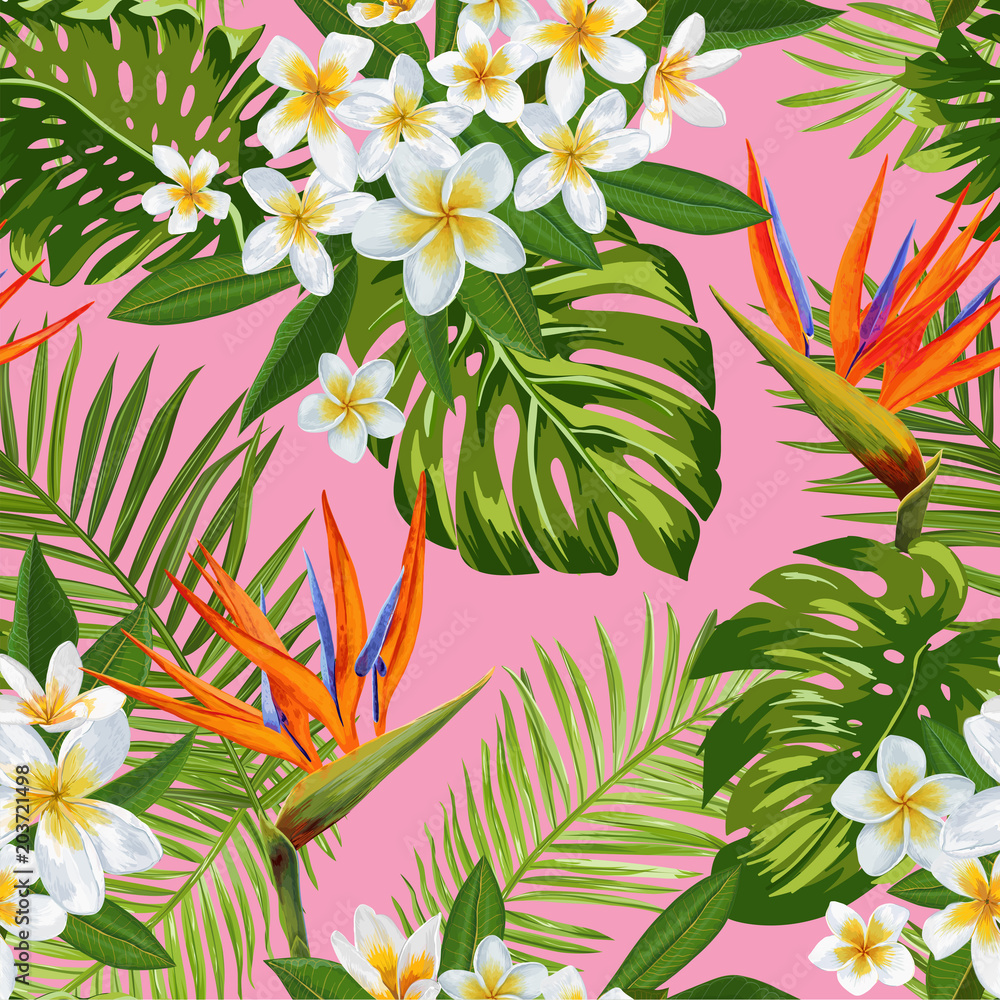 tropical flower pattern