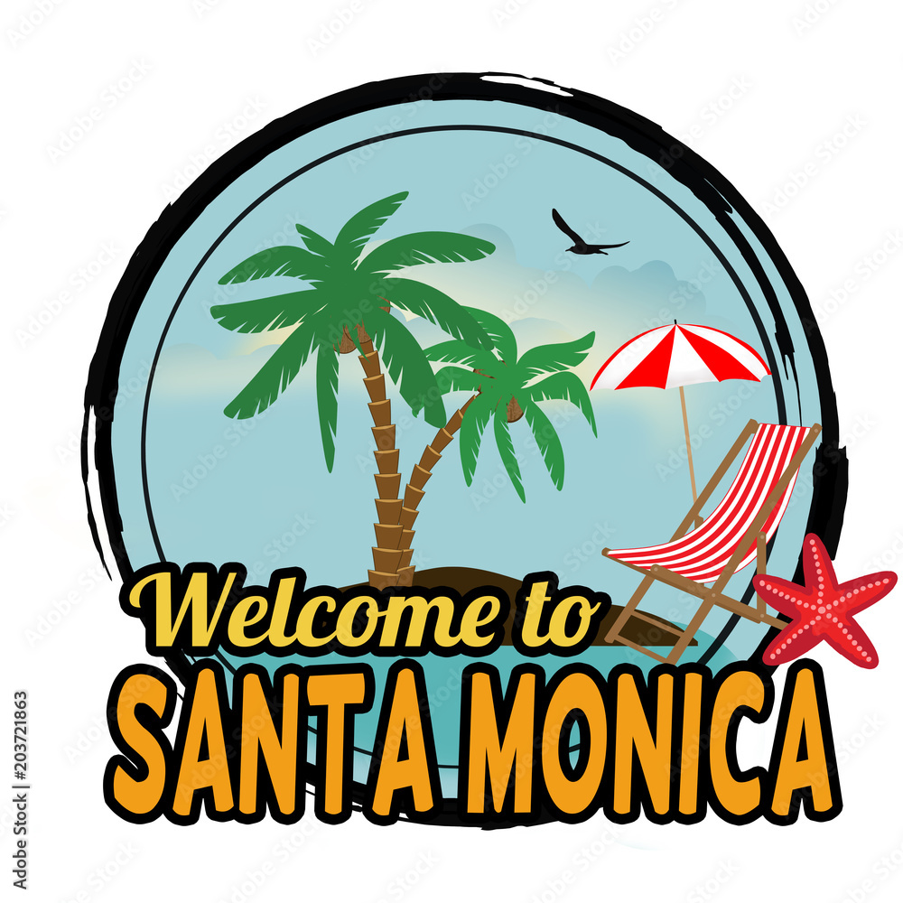 Welcome to Santa Monica label or stamp