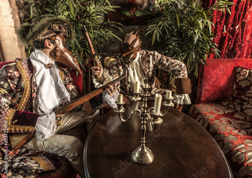 Wallpaper Mural Actors in Steam punk masks and antique costumes indoor. Torontodigital.ca