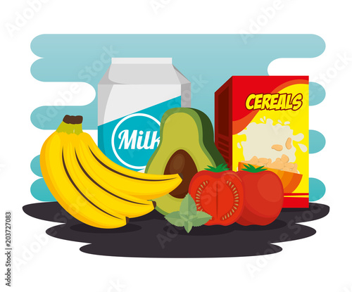 group of nutritive food icons vector illustration design