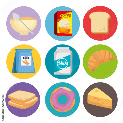 group of nutritive food icons vector illustration design