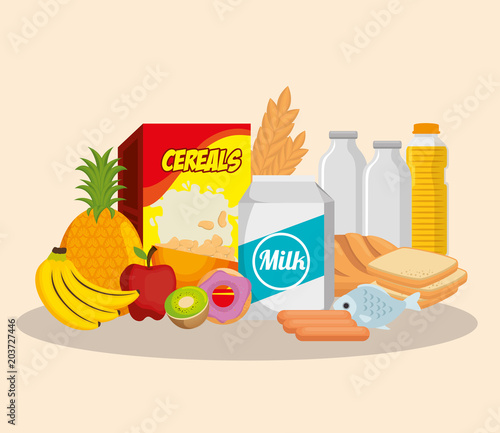 group of nutritive food icons vector illustration design