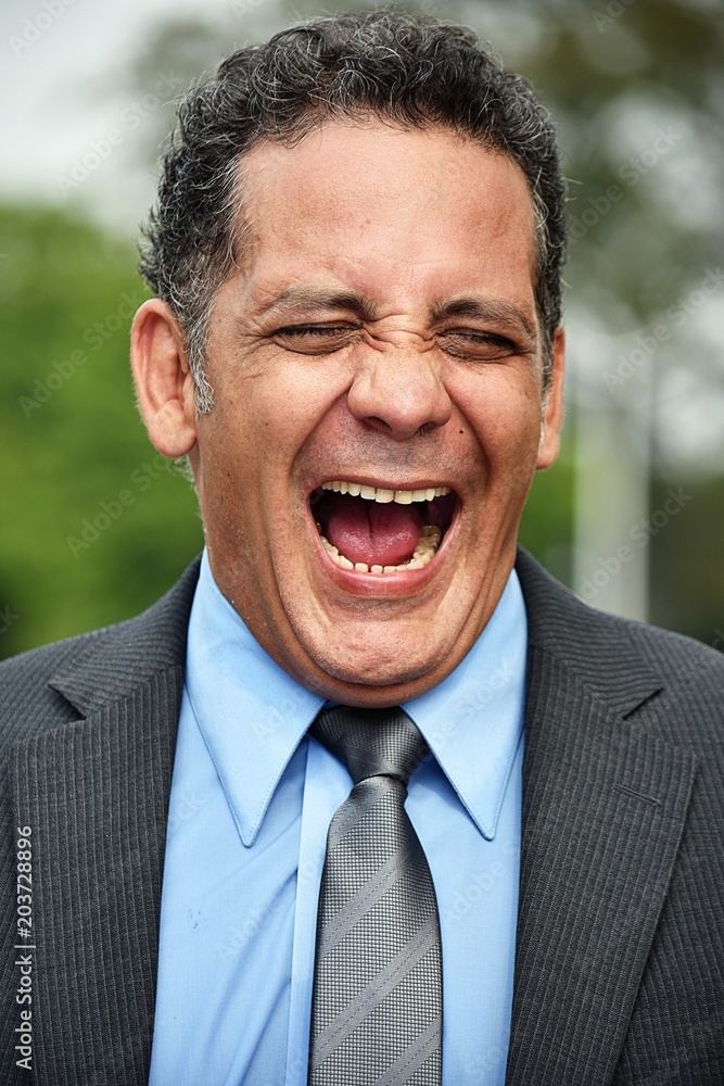 Business Man Laughing Wearing Business Suit Business Man Laughing Wearing Business Suit