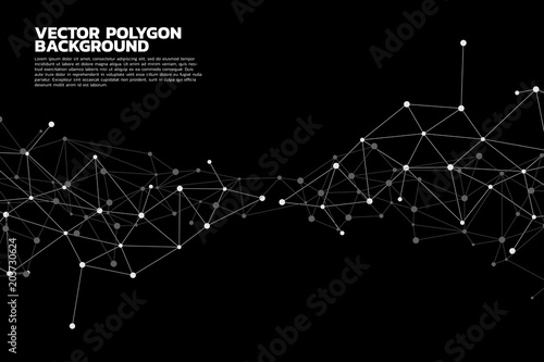 Network Connecting dot polygon background : Concept of Network, Business, technology, Connecting, Molecule, Data, Chemical photo
