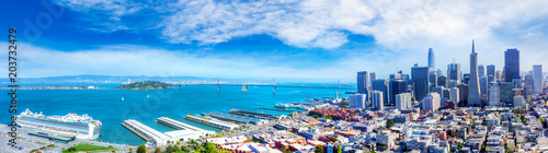 Aerial View of San Francisco Bay Panorama