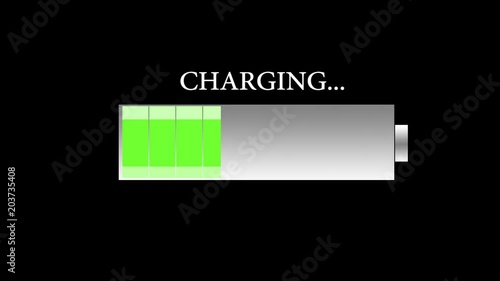 charging battery on black screen