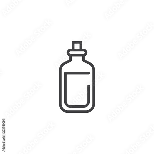 Medicine Bottle outline icon. linear style sign for mobile concept and web design. Extract of medicine simple line vector icon. Symbol, logo illustration. Pixel perfect vector graphics
