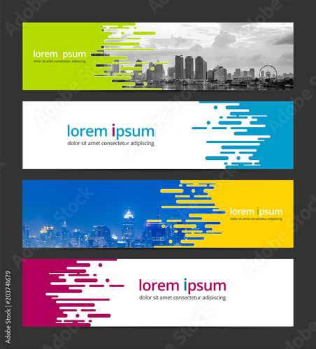 Banner design template abstract background. Corporate business web banner advertising set. Infographic design elements. Sample image with Gradient Mesh EPS10.