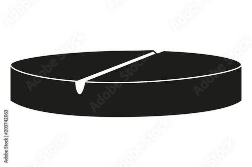 Black and white round pill silhouette side view