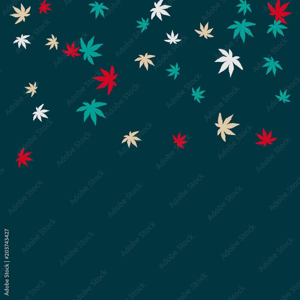 Cute vegetative pattern with simple small leaves for a greeting card or poster. Vector background for spring or summer design Cute vegetative pattern with simple small leaves for a greeting card or poster. Vector background for spring or summer design