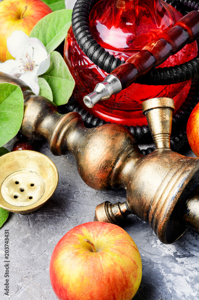 Stylish oriental shisha with apple Stylish oriental shisha with apple