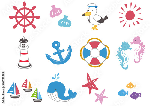マリンテイストのアイコンセット