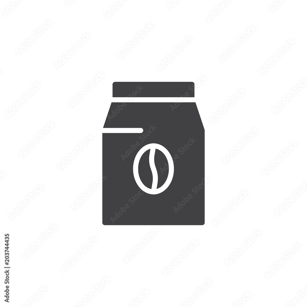 Coffee bean bag vector icon. filled flat sign for mobile concept and web design. coffee packet simple solid icon. Symbol, logo illustration. Pixel perfect vector graphics Coffee bean bag vector icon. filled flat sign for mobile concept and web design. coffee packet simple solid icon. Symbol, logo illustration. Pixel perfect vector graphics