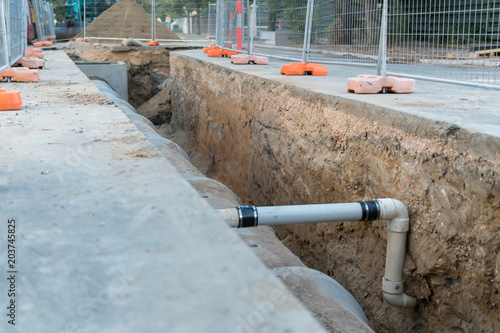 Road works and reinstallation of storm water pipes