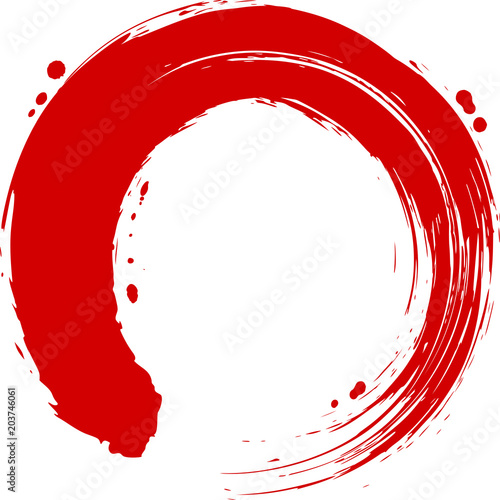 丸　円 赤　手書き　筆文字