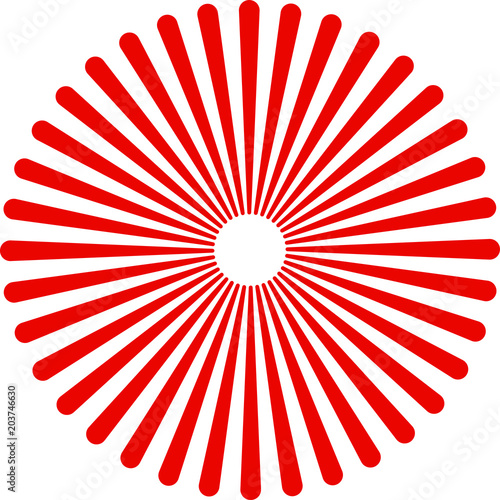 Red radial concentric element