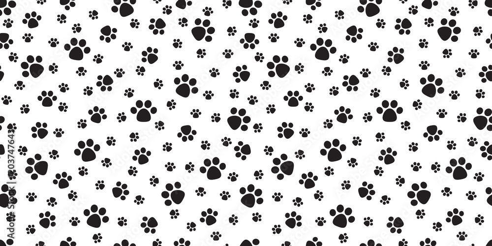 Dog Paw Seamless Pattern vector Cat Paw puppy footprint wallpaper  background Stock Vector | Adobe Stock