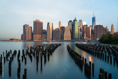 New York skyline in the morning