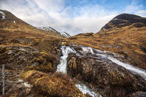 Glencoe Waterfall Poster - a scene from the magnificent Scottish Glen