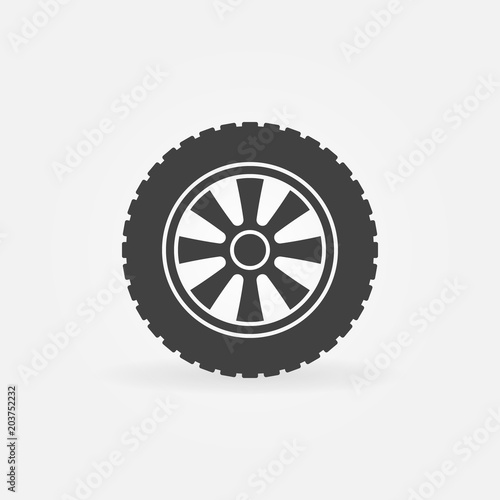 Car wheel vector icon or design element