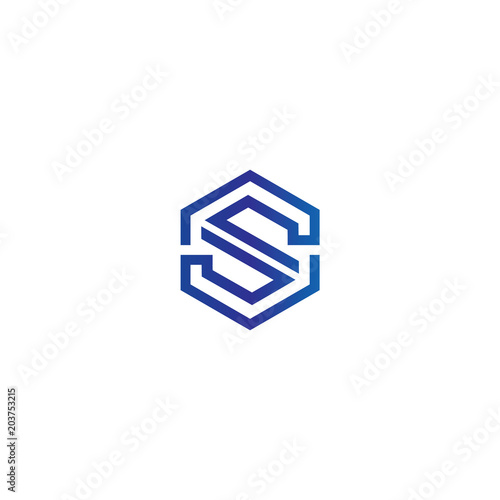 letter h & letter s logo template