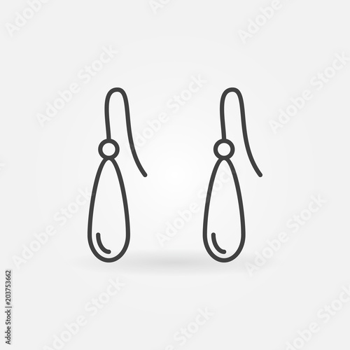 Earrings vector minimal icon in thin line style