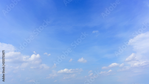 Beautiful white clouds and blue sky for background
