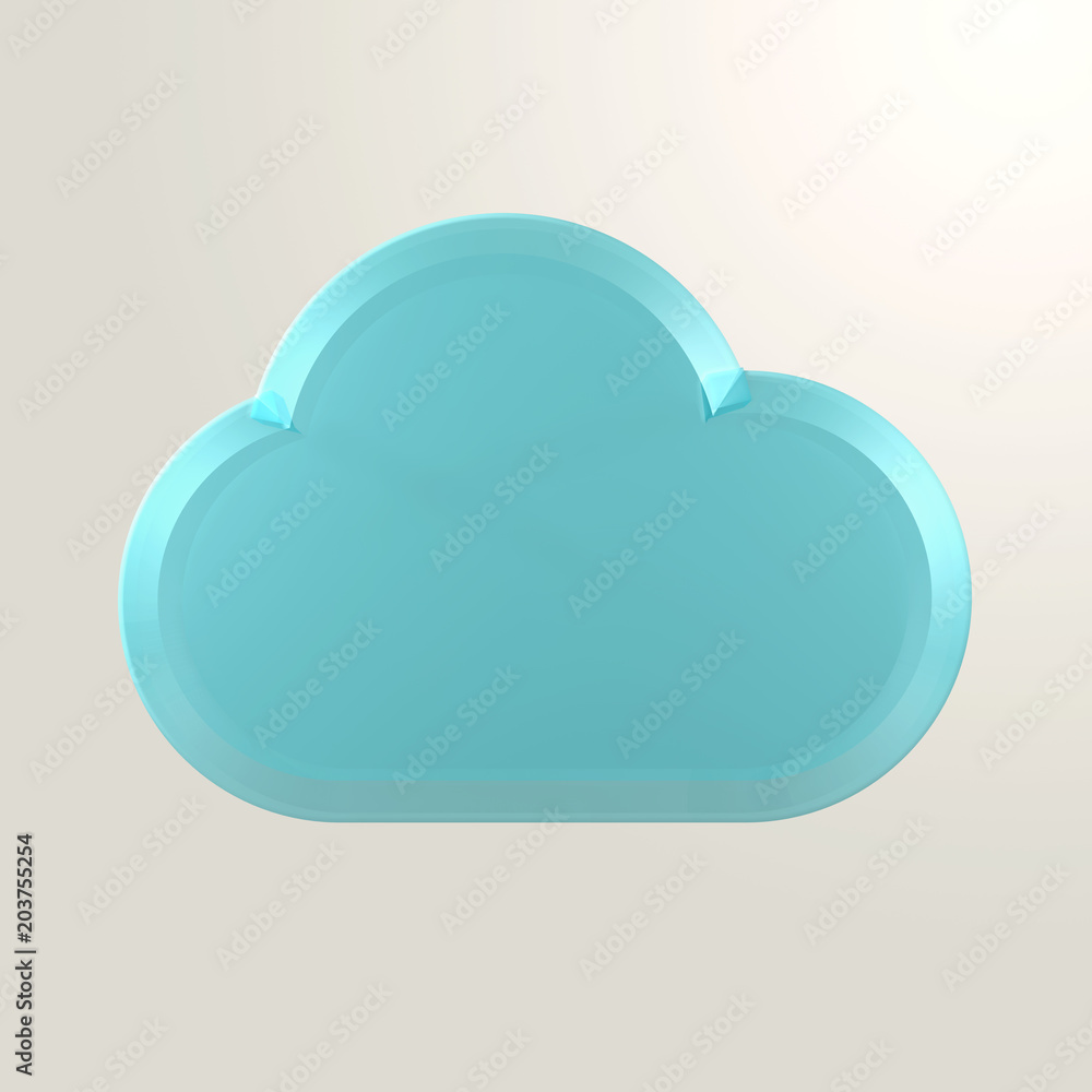 Cloud computing, data communication, 3d icon objects Cloud computing, data communication, 3d icon objects
