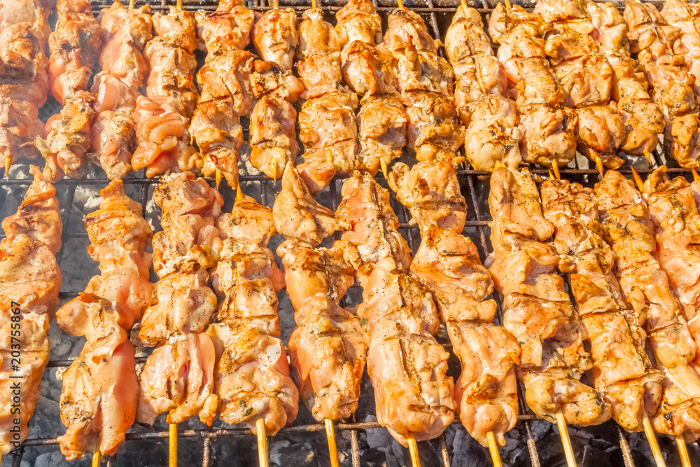 brochettes de porc brochettes de porc