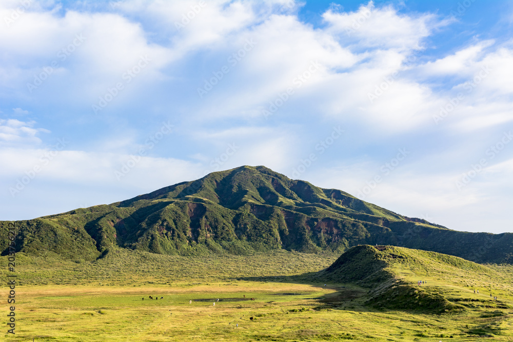 Naklejka premium 阿蘇高原の草千里浜