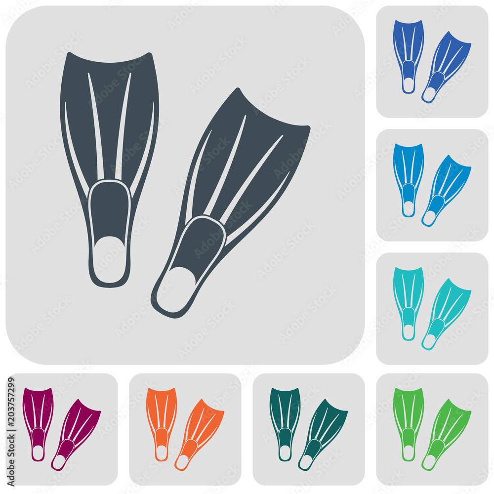 Fototapeta premium Diving flippers icon