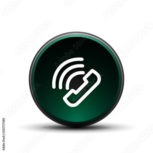 Phone button, call support idea, vector illustration