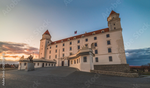 Canvas Print Bratislava Castle or Bratislavsky Hrad at Sunset