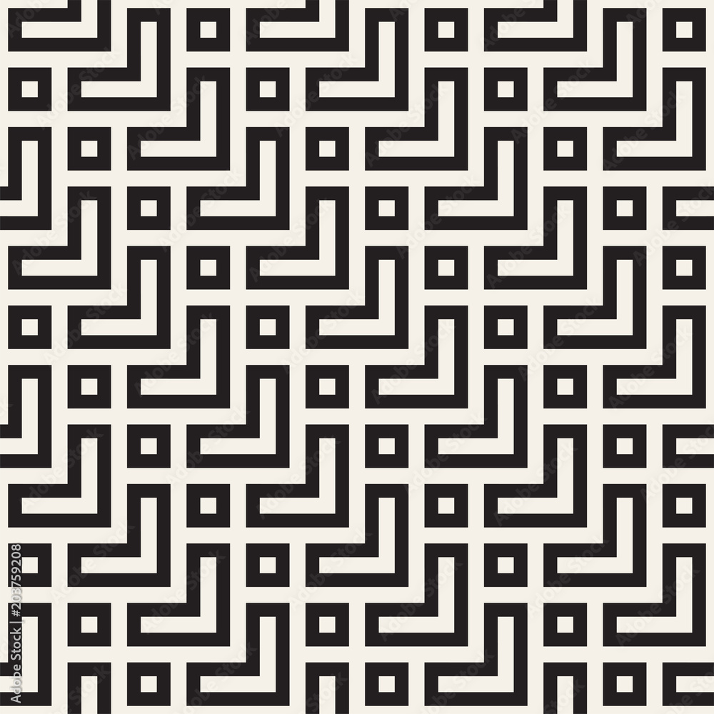 Stylish lines lattice. Ethnic monochrome texture. Abstract geometric background design. Vector seamless pattern. Stylish lines lattice. Ethnic monochrome texture. Abstract geometric background design. Vector seamless pattern.