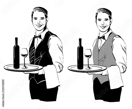 waiter with a tray