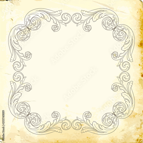 Vector baroque of vintage elements for design. 