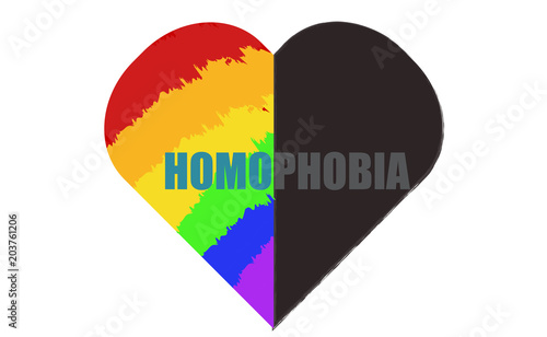 Corazón de homosexualidad y homofobia. 