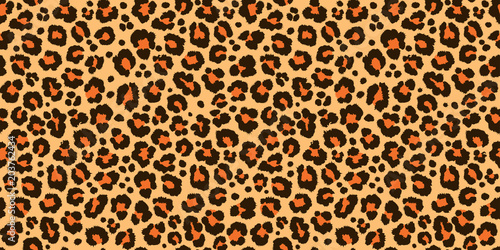Print leopard pattern texture repeating seamless orange black