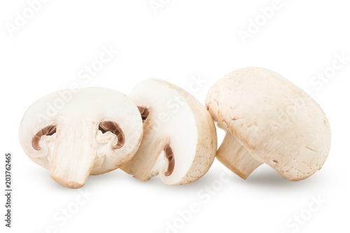 mushroom, champignon, isolated on white background, clipping path, full depth of field