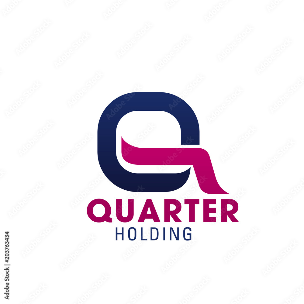 Quarter holding vector letter Q icon